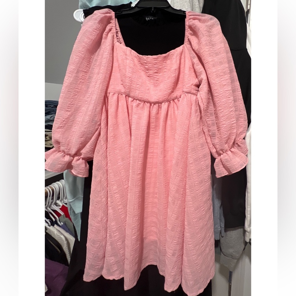 Altar’d State Pink Dress w/ Puff Sleeves